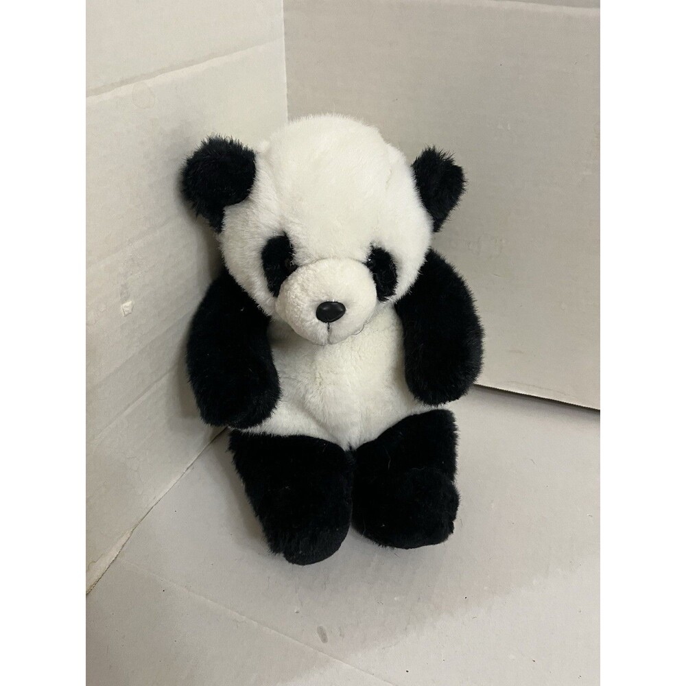 Vintage Mary Meyer Panda Bear Plush 1990s Vermont 10” Sitting Stuffed Animal
